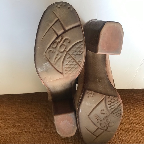 A.S.98 Women's Leather Ankle Brown Boots EUR 40 US Sz 9 3” Block Heel - Picture 3 of 11